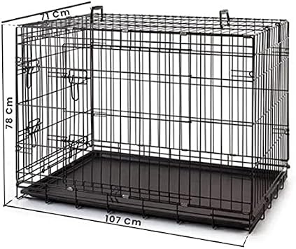 Metal Cat Dog Cage Black 107x71x78cm
