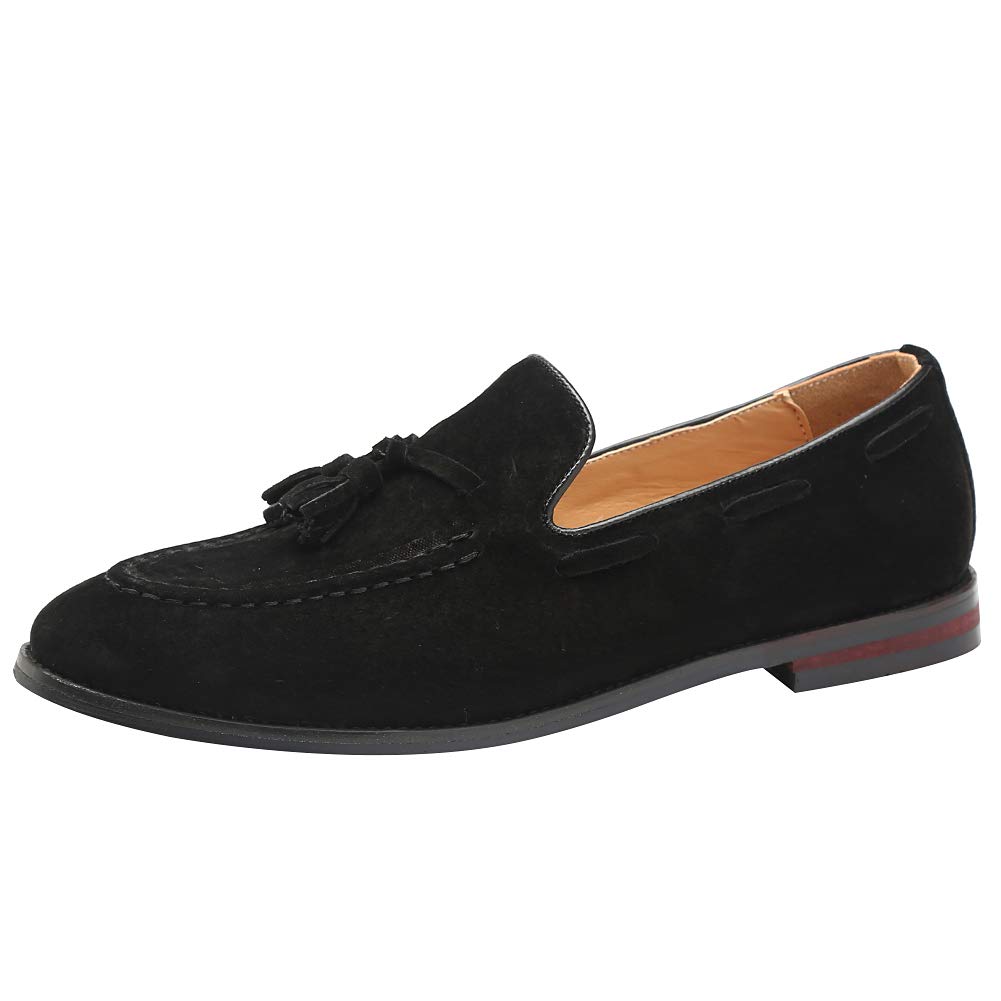 rismart Hombre Hecho a Mano Borlas Mocasines Ante de Vestir Zapatos Uniforme Mocasín