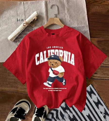 Image of Jawdrobe Cotton Blend Oversized Fit Half Sleeve Printed Round Neck T-Shirt for Women