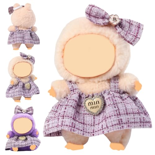 Clothes for Blind Box Dolls, Premium 2-Piece Dolls Accessories Set with Chic Bow Dress Outfit for 15-17cm Plush Blind Box Toy (Purple Set) Clothes for Blind Box Dolls, Premium 2-Piece Dolls Accessories Set with Chic Bow Dress Outfit for 15-17cm Plush Blind Box Toy (Purple Set)