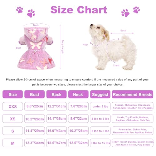 Pull pour chien polaire chaude et phosphorescente violet M