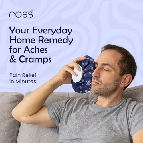 Image of ROSS Reusable Ice Bag for Pain Relief | 9 Inch Hot & Cold Therapy Ice Pack for Knee, Shoulder, Back, Neck, Injuries, Swelling | Leakproof Fabric Ice Bag for Headache, Muscle Pain, Sports Recovery (Multicolor)