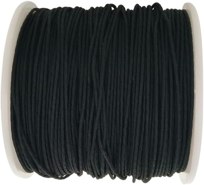 1.2mm Colorful Rainbow Paracord Rope 100m/328 FT Micro Cord Spools, for Bracelet, Wind Chime Cord (Black)