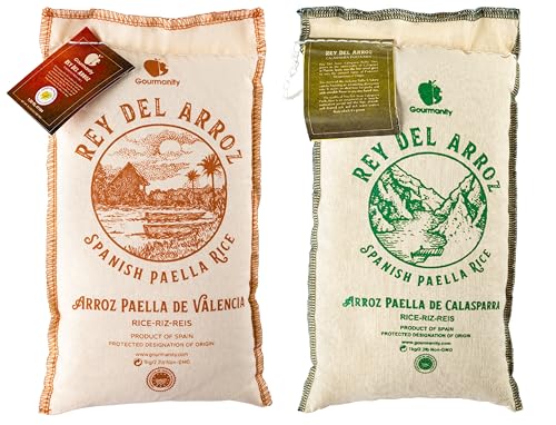 Gourmanity Spanish Paella Rice for Paella, 2.2lb/1kg and Gourmanity 2.2