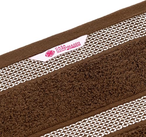 CASA COPENHAGEN Solitaire 6Pcs 100% Egyptian Cotton Large Designer Towels Gift Set- Brown, 600GSM, 2Bath 2Hand 2Washcloths, Bath Towels for Bathroom Set for Women & Men by CASA COPENHAGEN - Used condition - Image 5