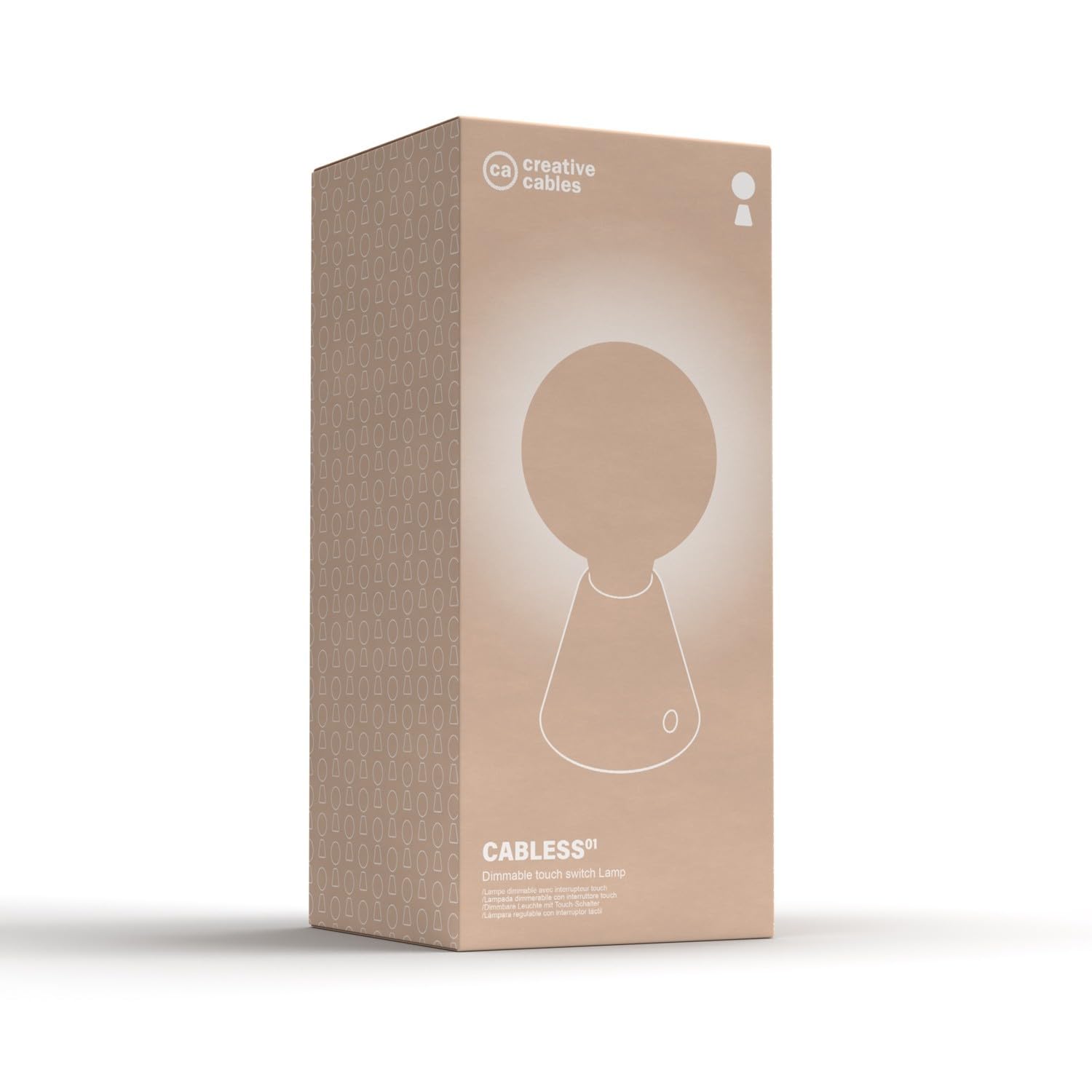 creative cables - Tragbare, wiederaufladbare LED Leuchte Cabless01 mit Globe Glühbirne G125 - Mit Glühbirne, Weiß