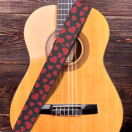 Bulopur Red Heart Valentine's Day Design Guitar Strap For Electric Guitar Bass,Crossbody Guitar Strap Pad Adjustable,For Women Men #TOP1