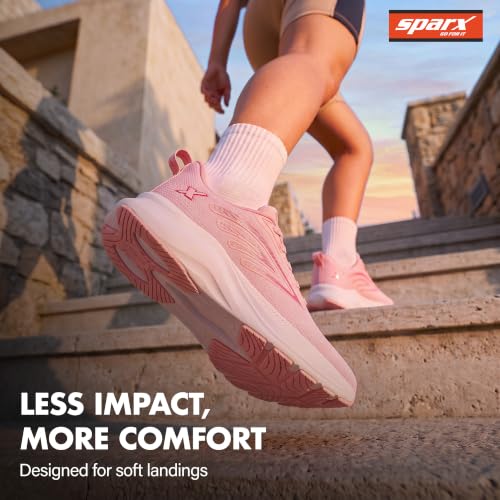 Image of SPARX Sports Running Shoes for Women - Lightweight Breathable Lace-Up Athletic Shoes with Cushioned Comfort, Shock Absorption, Durable Grip, Flexible Sole & Everyday Walking Performance