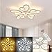 Produktbild Blume-Form Lampe LED Wohnzimmer-Lampe Deckenleuchte Modern Schlafzimmerlampe Deckenlampe 5 flammig Dimmbare mit fernbedienung Wohnzimmerlampe Ultra dünn Weiß Acryl Lampenschirm Decke Licht, Ø56cm, 36W
