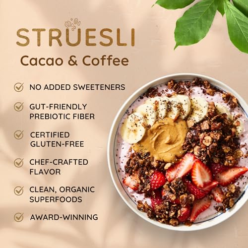 Struesli Cacao & Coffee Organic Granola, Grain & Gluten Free, Healthy Snacks with Cacao, Coffee, Tiger Nuts, Pecans, Walnuts, Hemp Hearts & Coconut Flakes, Plant Based, Keto & Paleo Friendly, 9 Oz - Thumbnail 4