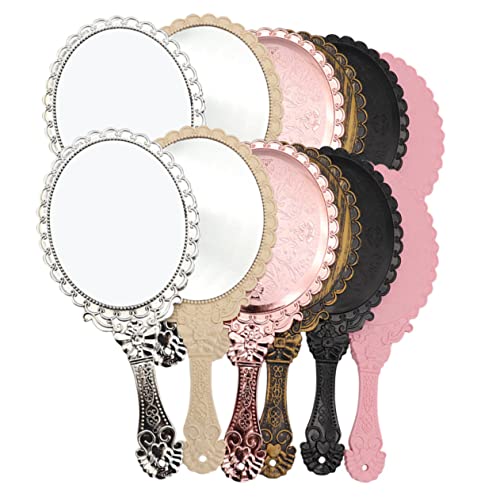 Miroir de maquillage rétro compact à main pour retouches faciles - 2