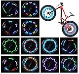 Bike Wheel Lights (2 Tire Pack) - Waterproof LED Bicycle Spoke Lights Safety Tire Lights - Great Gift for Kids Adults - 30 Different Patterns Change - Bike Accessories - Easy to Install
