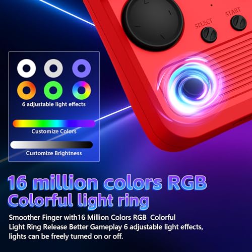 Image of R36T Retro Game Console, Handheld Game Console with 3.5in IPS HD Screen, Video Game Consoles Supports WiFi Networked Fighting and OTG, 3500mAh Battery, 64GB TF Card, Red