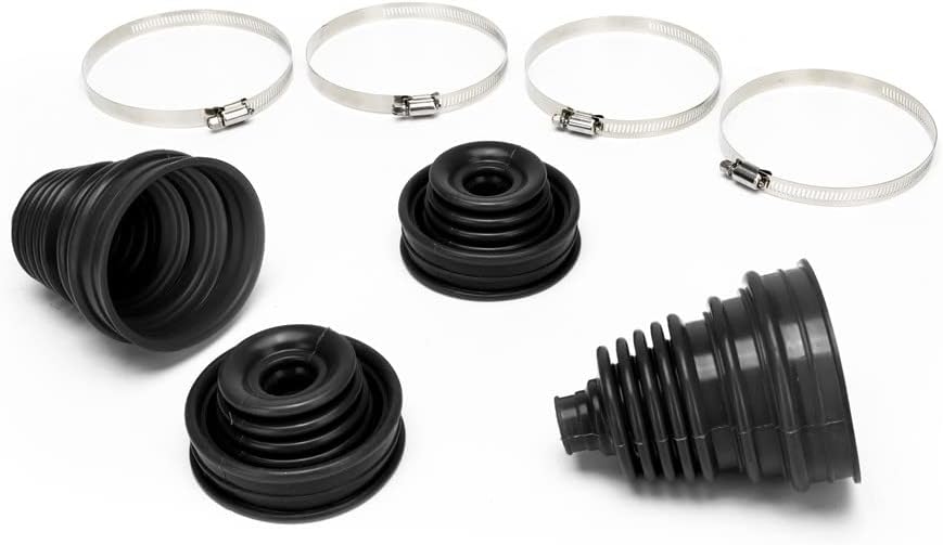 4pcs Universal Silicone Tool CV Joint Boot Kit Drive Shaft Silicone Constant Velocity Dust Cover CV Boot Replacement Silicone Telescopic Sleeve with 4 Clamps (Blue)