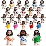 25pcs Little Jesus Figures, Multicolor Mini Jesus Figurines in Bulk, Tiny Baby Jesus Rubber Toys to Hide and Seek for Christmas Gifts, Easter Egg Hunts, Sunday School Supplies, Kids & Adults