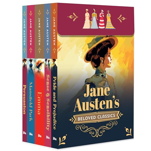 Image of Jane Austen's Beloved Classics (Set of 5 Books) | Pride & Prejudice, Emma, Sense & Sensibility, Persuasion and Mansfield Park | Beautiful Gift Box of Unabridged Classic