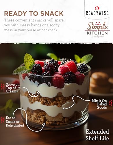 Image of SIMPLE KITCHEN Camping and Outdoors Freeze Dried Raspberries, 22 Servings