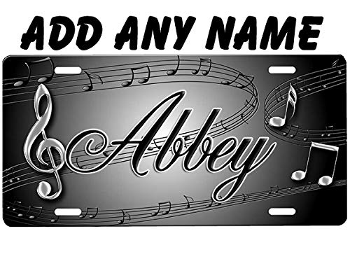 Onestopairbrushshop Music Notes License Plate