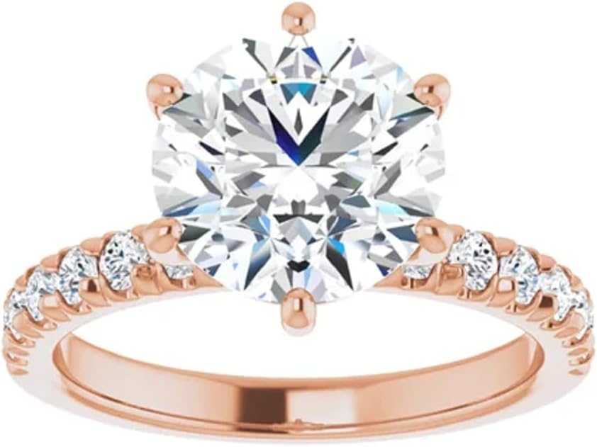 JEWELERYIUM 3 CT Round Cut Colorless Moissanite Engagement Ring, Wedding/Bridal Ring Set, Halo Style, Solid Gold, Anniversary Bridal Jewelry, Precious Ring for Women
