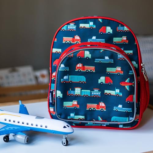 Image of Wildkin Kids 12-Inch Toddler Backpack - Lightweight School Bag for Daycare & Travel, Ages 3-7, Transportation, 12 x 10 x 4.5 inches, 12-inch Backpack Boys