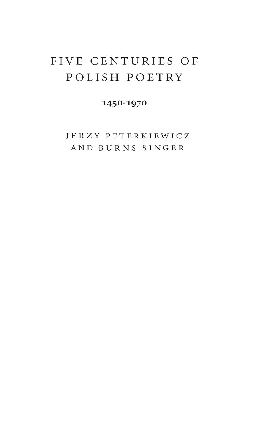 Buy Five Centuries of Polish Poetry, 1450-1970 — BookShops.in
