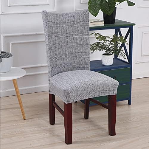 Styleys Elastic Chair Cover Stretch Removable Washable Short Dining Chair Cover Protector Seat Slipcover (1 Chair Cover, SLMC121 Grey Lines)