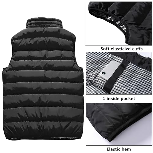 Vcansion Men's Outdoor Casual Stand Collar Vest Padded Jacket Coat Vest3