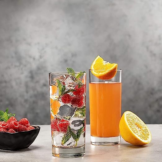 Image of Sharma Enterprises Premium Transparent ADB Glasses,Beer Juice Mocktail Lassi,Glasses for Better Head Retention, Aroma and Flavor,Crystal Glass Juice Tumbler,300 ml, Set of 4 G