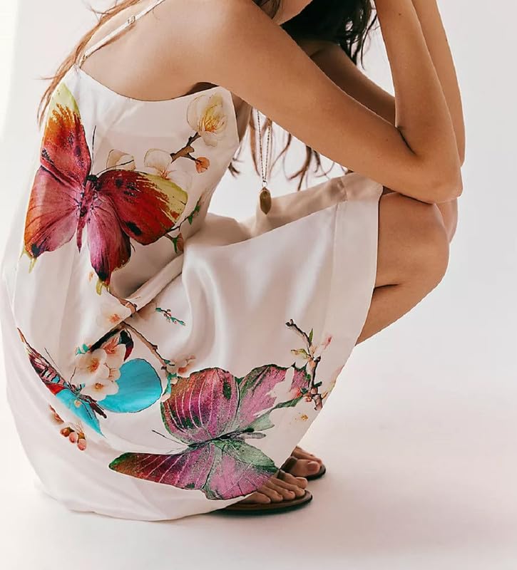 Image of Women Boho Floral Mini Cami Dress Spaghetti Strap Flowy Sling Dress Graphic Backless Summer Holiday Sundress