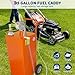 35 gal Fuel Caddy,Fuel Storage Tank with Manual Transfer Pump,Gasoline Diesel Fuel Container for Cars, Lawn Mowers, ATVs, Boats, More, Orange