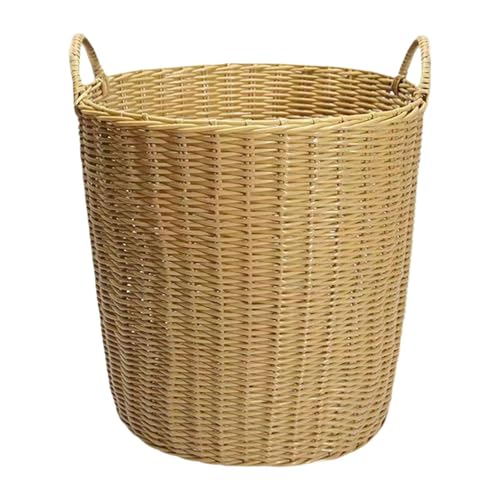 Homyl Woven Laundry Basket, Imitation Rattan Laundry Hamper for Bedroom, Living Room, Toys, And Clothes, Multi, S