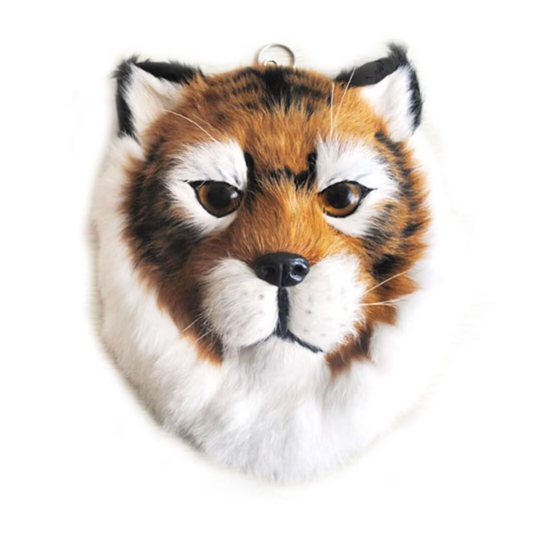 Tierkopf Wandbehang, Simulierter Plüsch Tiger Tier Wanddekoration, Tier Kinderzimmer Wanddekorationen Wandkunst Kinderzimmer Dekoration Anhänger Spielzeug für Wohnzimmer Schlafzimmer