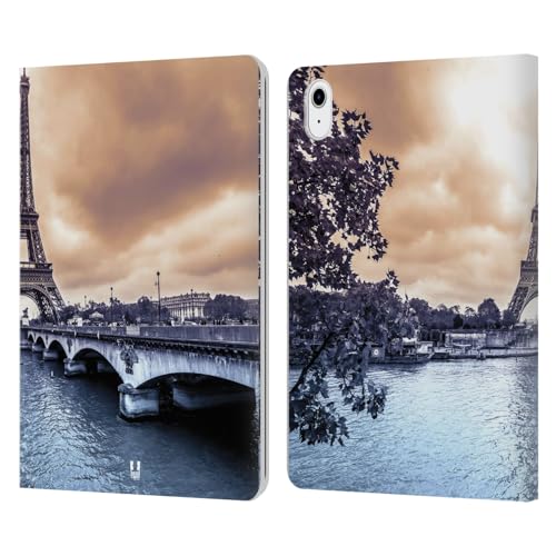 Étui portefeuille iPad Air 11 en cuir avec motif Paris Skyline pour protection tablette Apple
