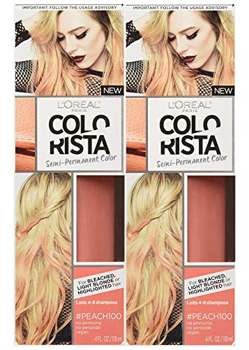 Loreal Paris Colorista Semi-Permanent Hair Color, 2 Pack (Peach 2 Pack)