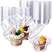 Maxdot 150 Pack Cupcake Boxes 100 Pcs 1 Cavity 50 Pcs 2 Cavity Individual Plastic Cupcake Containers Disposable Cupcake Holder Stackable Cupcake Carrier with Connected Airtight Dome Lid for Cake
