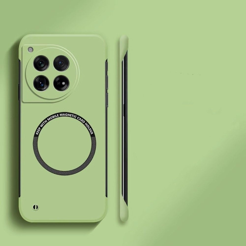 Coque OnePlus 12 sans cadre en polycarbonate rigide vert clair mat - 5