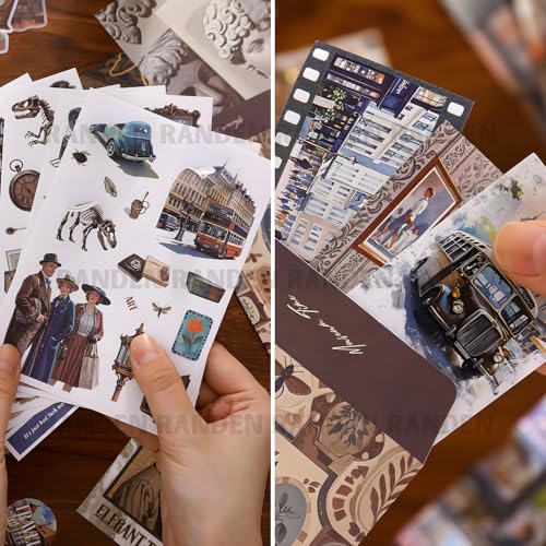 Image of RANDEN Coffee Journaling Kit, 346PCS Vintage Scrapbook & Stationery Set with Aesthetic Stickers, Ephemera Pack and Journal Supplies for Bullet Journals, Planners, Albums & Creative Crafts (Coffee)