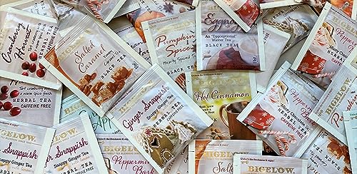 Bigelow Tea Seasonal Tea 6 Flavor Variety Pack, Mixed Caffeinated and Caffeine Free, 18 Count Pack of 6, 108 Total Tea Bags (Flavors May Vary)