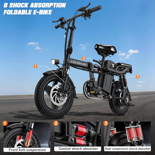 Image of LELEKUAI Electric Bike for Adults, 1200W Peak Motor Commuter Ebike, 20-28MPH Speed, 32 Miles Range, Removable Waterproof Battery, Dual Disc Brakes Electric Bicycle, UL 2849 Certified