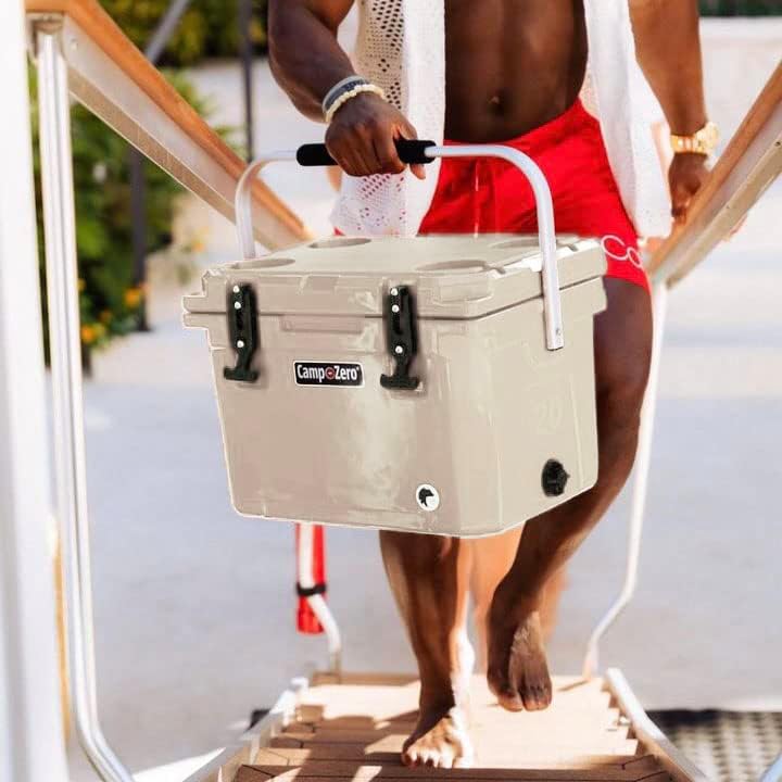 Miniatura 8 de CAMP-ZERO Baúl de hielo duro portátil de 20L-21.6 cuartos de galón, perfecto para bebidas, almuerzo, playa, picnic, canotaje, campamento y viajes,