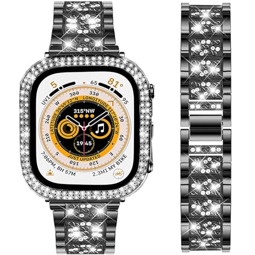 DEALELE �o���h Apple Watch Ultra 2 / Ultra 49mm�ɑΉ� �L���L�����郉�C���X�g�[���_�C�������h���^���X�g���b�v �ی�P�[�X�t�� �J�o�[�����p iWatch Series 10/9 / 8 Ultra�p (49mm �u