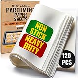 120 Pcs 16x24 Inch Parchment Paper Sheets by Baker's Signature | Parchment Baking Paper, Parchment Paper - Perfect for Baking, Precut Non-Stick Sheets, Eco-Friendly, Will Not Curl or Burn