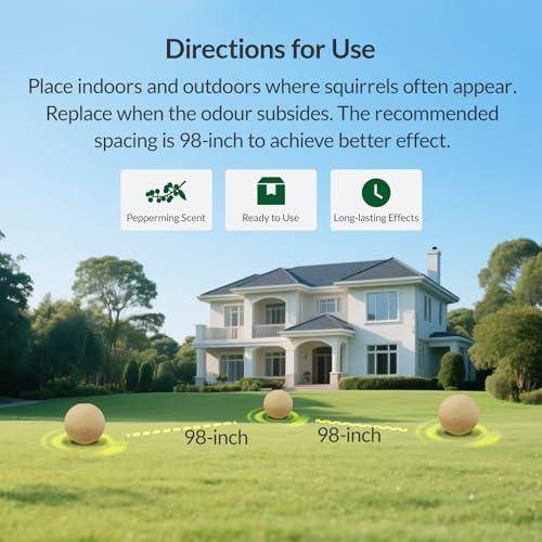 Image of Squirrel Repellents, Chipmunk Repellent Outdoor, Mint Squirrel Repellents for Attic, Natural Squirrel Deterrent, Keep Rodents Out of Car Engines Garden,10P