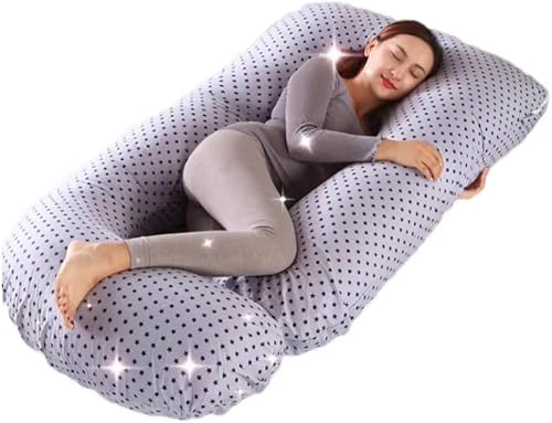 COCOFELICE Almohada de embarazo en forma de U, almohada de cuerpo completo con funda extraíble que apoya a las mujeres embarazadas, proporciona