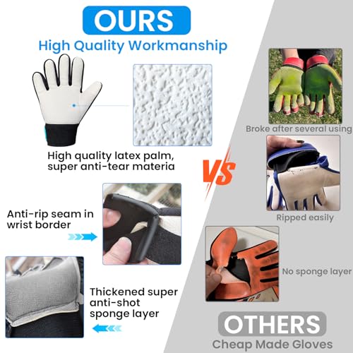 Jalunth Torwarthandschuhe Kinder Jungs Mädchen Junior Jungen Fußballhandschuhe Fussballhandschuhe Trainingshandschuhe Torwart Fussball Fußball Handschuhe größe 4 5 6 7 8 mit rutschfeste Latex