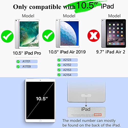 iPad Air 3 Keyboard Case for iPad Pro 10.5, iPad Air 3rd Generation 10.5 inch Case with Keyboard, Magnetic Detachable Bluetooth Keyboard, Lightweight Case, Auto Sleep Wake, Navy Blue
