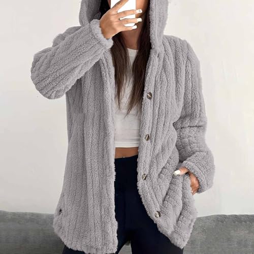Hoods for Juniors Fall Winter Long Sleeve Thermal Fuzzy Hooded Plain Jacket Hoodies Outfits Women 2025 Fashion Y2K4