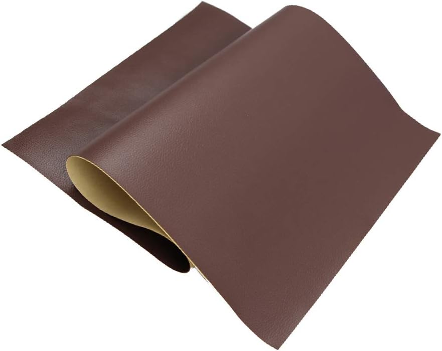 Large Leather Repair Patch Adhesive Back First-aid for Upholstery Couch Car Seat Jackets Handbags 12x24 Inches, Pack of 2 (Brown)
