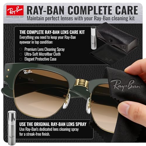 Image of Ray-Ban RB0316S MEGA CLUBMASTER Square Shaped Sunglasses for Men & Women with Official RAYBAN Eyewear Kit