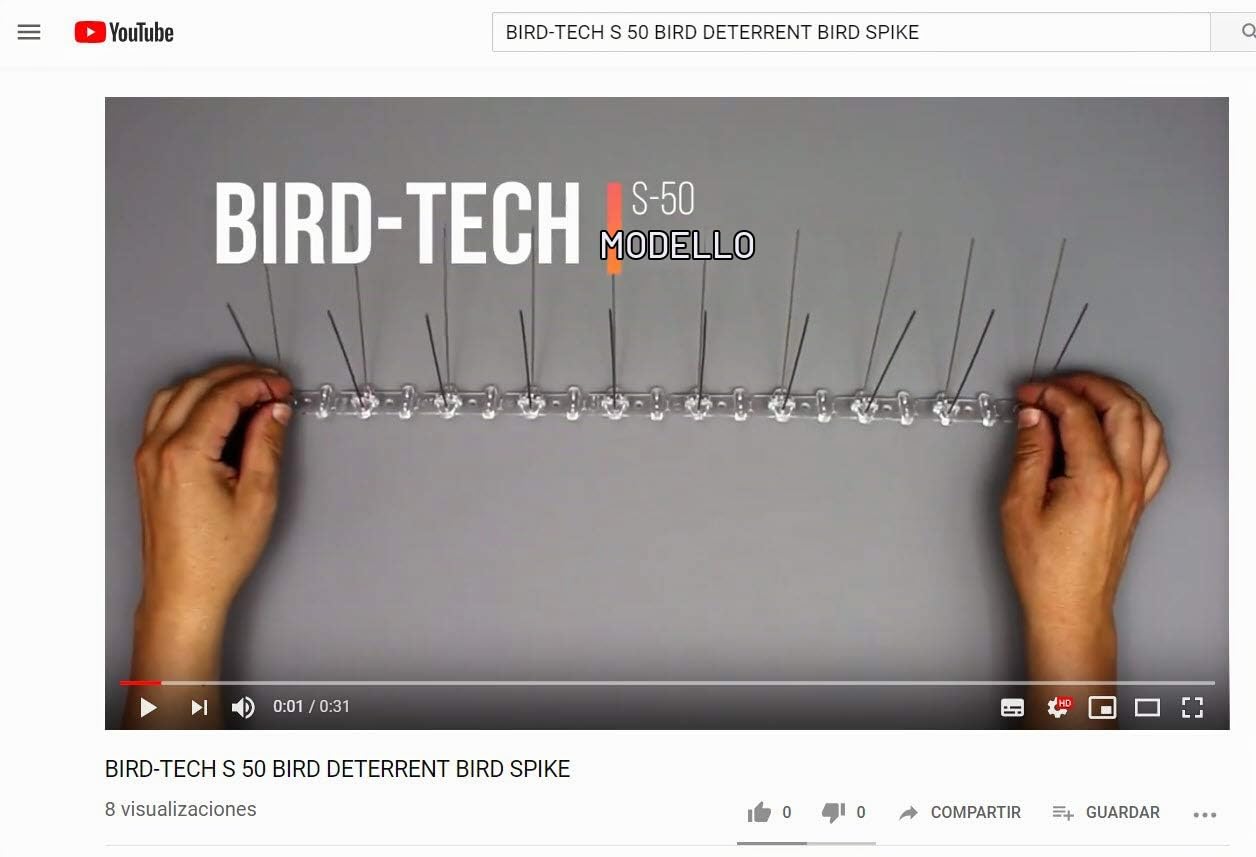 100 METRI Dissuasori Anti Piccioni M140 (10 anni di garanzia) 50cm